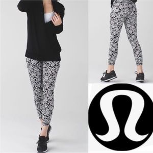 Lululemon 10” Rise Wunder Under Leggings Geometric Black & White Geometric